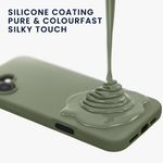 Laptop, Telefoane si Tablete - Telefoane mobile si accesorii - Accesorii Telefoane - Huse telefoane - Husa Kwmobile pentru iPhone 16, anti-alunecare, silicon, verde, gri - Infinity.ro