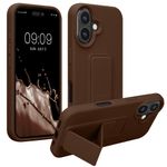 Laptop, Telefoane si Tablete - Telefoane mobile si accesorii - Accesorii Telefoane - Huse telefoane - Husa Kwmobile pentru iPhone 16, functie stand, silicon, maro - Infinity.ro