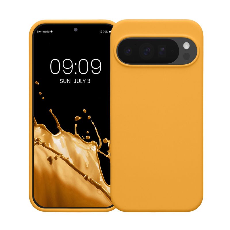 Laptop, Telefoane si Tablete - Telefoane mobile si accesorii - Accesorii Telefoane - Huse telefoane - Husa Kwmobile pentru Google Pixel 10 Pro XL, incarcare wireless, silicon, portocaliu mango - Infinity.ro