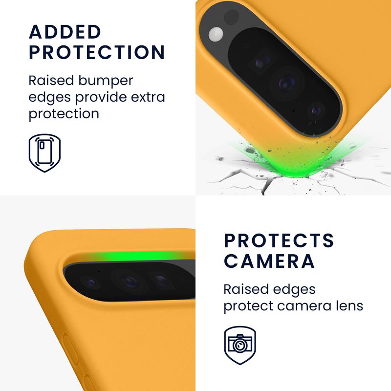Laptop, Telefoane si Tablete - Telefoane mobile si accesorii - Accesorii Telefoane - Huse telefoane - Husa Kwmobile pentru Google Pixel 10 Pro XL, incarcare wireless, silicon, portocaliu mango - Infinity.ro