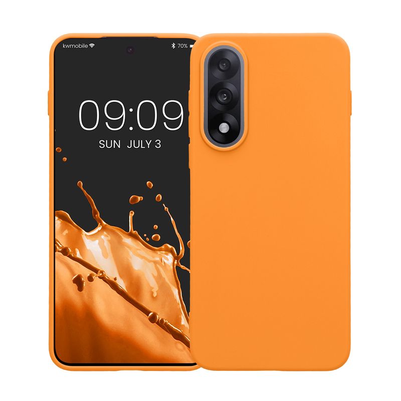 Laptop, Telefoane si Tablete - Telefoane mobile si accesorii - Accesorii Telefoane - Huse telefoane - Husa Kwmobile pentru OnePlus Nord 5, incarcare wireless, TPU, portocaliu - Infinity.ro
