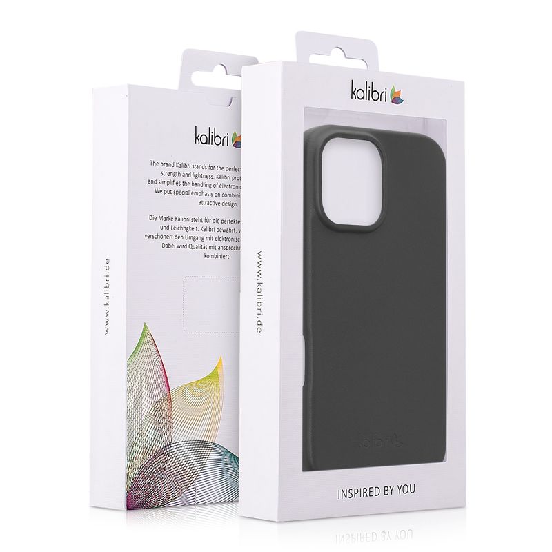 Laptop, Telefoane si Tablete - Telefoane mobile si accesorii - Accesorii Telefoane - Huse telefoane - Husa Kalibri pentru iPhone 17, anti-alunecare, piele naturala, plastic, negru - Infinity.ro