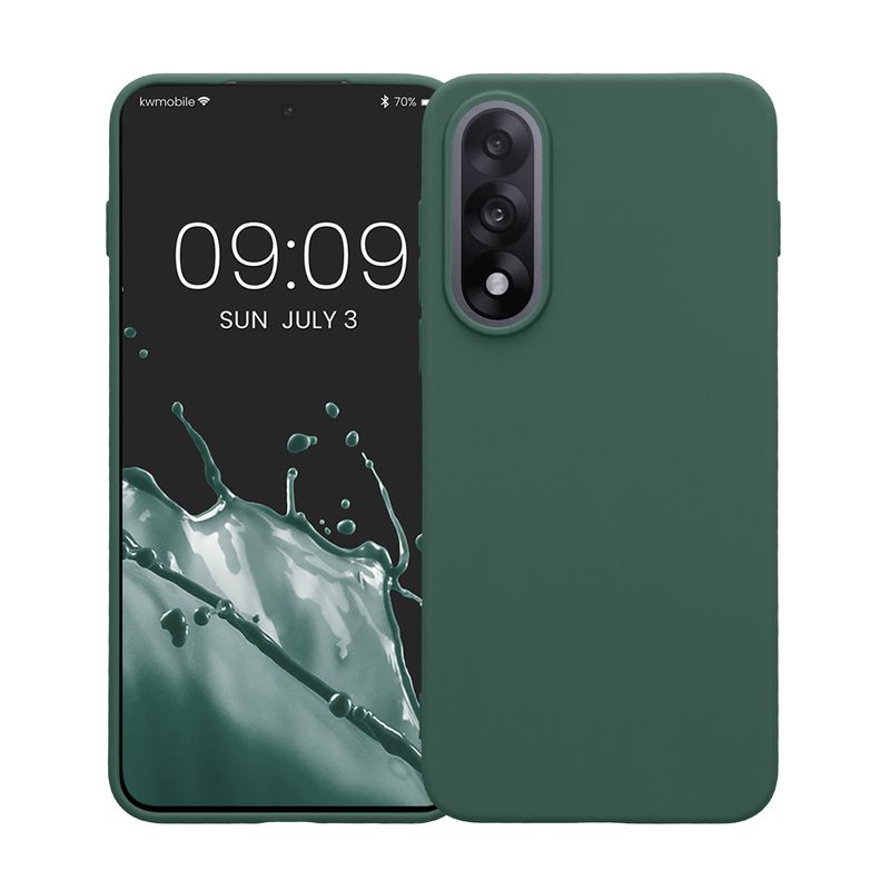 Laptop, Telefoane si Tablete - Telefoane mobile si accesorii - Accesorii Telefoane - Huse telefoane - Husa Kwmobile pentru OnePlus Nord 5, incarcare wireless, TPU, verde - Infinity.ro