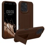Laptop, Telefoane si Tablete - Telefoane mobile si accesorii - Accesorii Telefoane - Huse telefoane - Husa Kwmobile pentru iPhone 16 Pro Max, functie stand, silicon, maro - Infinity.ro