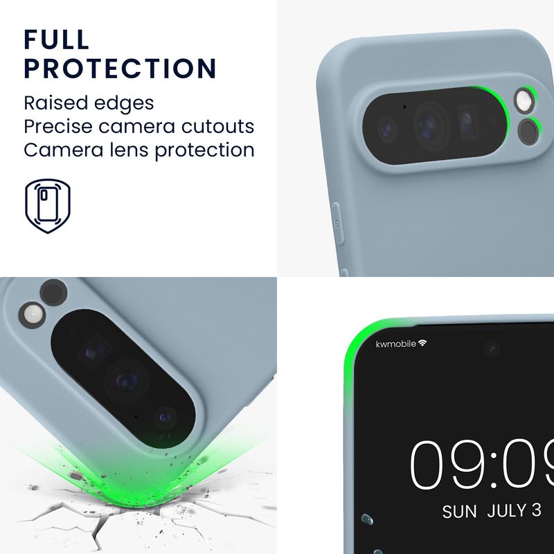 Laptop, Telefoane si Tablete - Telefoane mobile si accesorii - Accesorii Telefoane - Huse telefoane - Husa Kwmobile pentru Google Pixel 10 Pro XL, anti-alunecare, silicon, albastru deschis - Infinity.ro