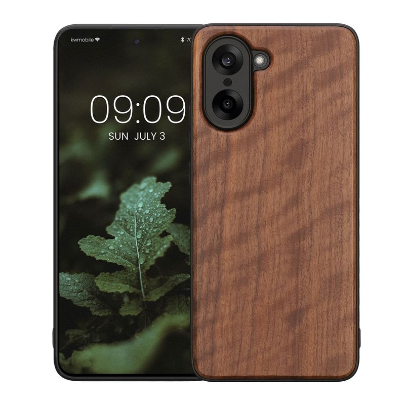 Laptop, Telefoane si Tablete - Telefoane mobile si accesorii - Accesorii Telefoane - Huse telefoane - Husa tip bumper Kwmobile pentru OnePlus Nord CE5, anti-alunecare, protectie la socuri, lemn, TPU, maro - Infinity.ro