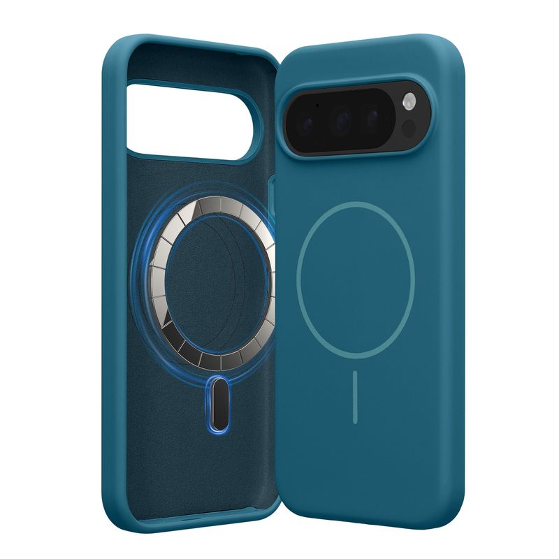 Laptop, Telefoane si Tablete - Telefoane mobile si accesorii - Accesorii Telefoane - Huse telefoane - Husa Kwmobile pentru Google Pixel 10/Pixel 10 Pro, compatibilitate MagSafe, protectie la socuri, silicon, albastru - Infinity.ro