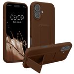Laptop, Telefoane si Tablete - Telefoane mobile si accesorii - Accesorii Telefoane - Huse telefoane - Husa Kwmobile pentru iPhone 17, functie stand, silicon, maro - Infinity.ro