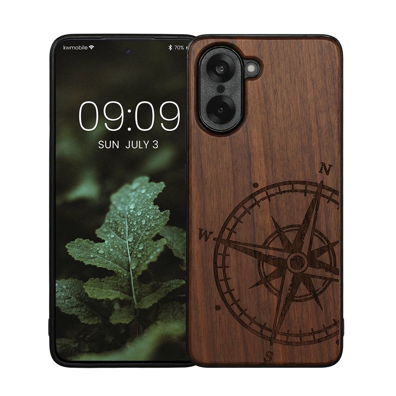 Laptop, Telefoane si Tablete - Telefoane mobile si accesorii - Accesorii Telefoane - Huse telefoane - Husa tip bumper Kwmobile pentru OnePlus Nord CE5, anti-alunecare, lemn, TPU, maro - Infinity.ro