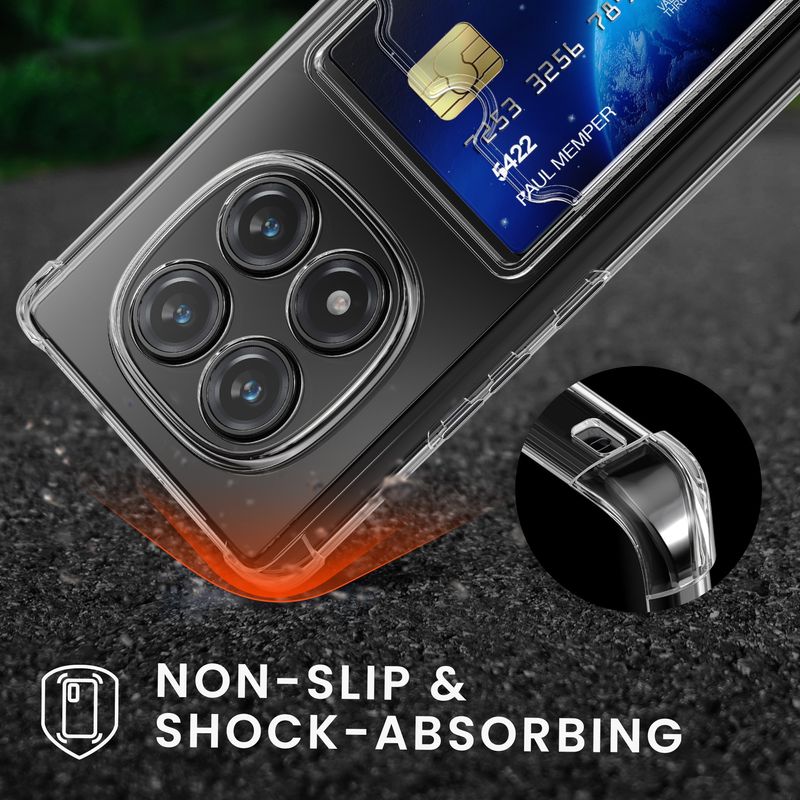 Laptop, Telefoane si Tablete - Telefoane mobile si accesorii - Accesorii Telefoane - Huse telefoane - Husa Kwmobile pentru Xiaomi Redmi Note 14 Pro 5G/Redmi Note 14 Pro Plus 5G/Poco X7, buzunar card, TPU, transparent - Infinity.ro