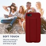 Laptop, Telefoane si Tablete - Telefoane mobile si accesorii - Accesorii Telefoane - Huse telefoane - Husa Kwmobile pentru iPhone SE3/SE2/SE (2022)/SE (2020), functie stand, silicon, rosu - Infinity.ro