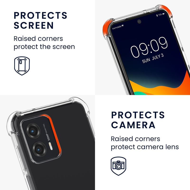 Laptop, Telefoane si Tablete - Telefoane mobile si accesorii - Accesorii Telefoane - Huse telefoane - Husa Kwmobile pentru Motorola Moto G53 5G, protectie la socuri, TPU, transparent, negru - Infinity.ro