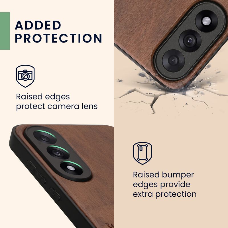 Laptop, Telefoane si Tablete - Telefoane mobile si accesorii - Accesorii Telefoane - Huse telefoane - Husa tip bumper Kwmobile pentru OnePlus Nord 5, anti-alunecare, lemn, TPU, maro - Infinity.ro