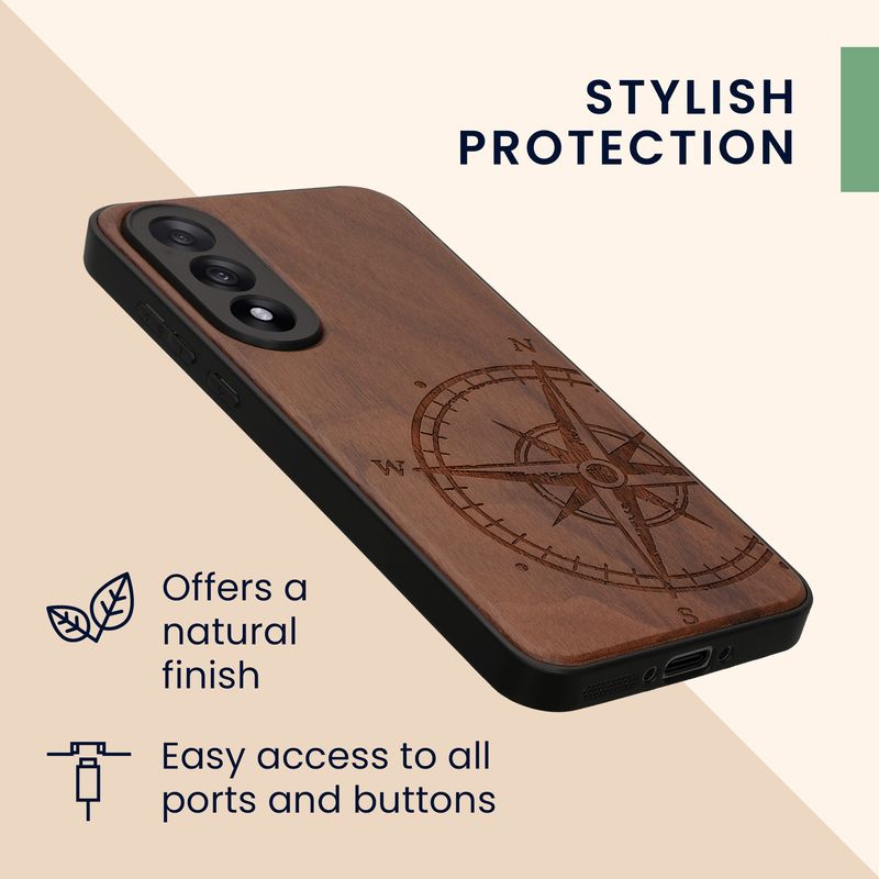 Laptop, Telefoane si Tablete - Telefoane mobile si accesorii - Accesorii Telefoane - Huse telefoane - Husa tip bumper Kwmobile pentru OnePlus Nord 5, anti-alunecare, lemn, TPU, maro - Infinity.ro