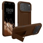 Laptop, Telefoane si Tablete - Telefoane mobile si accesorii - Accesorii Telefoane - Huse telefoane - Husa Kwmobile pentru iPhone 17 Pro Max, functie stand, silicon, maro - Infinity.ro