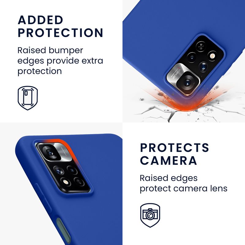 Laptop, Telefoane si Tablete - Telefoane mobile si accesorii - Accesorii Telefoane - Huse telefoane - Husa Kwmobile pentru Xiaomi Redmi Note 11 Pro/Note 11 Pro (5G)/Note 12 Pro (4G), incarcare wireless, silicon, albastru - Infinity.ro