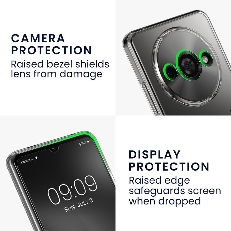 Laptop, Telefoane si Tablete - Telefoane mobile si accesorii - Accesorii Telefoane - Huse telefoane - Husa Kwmobile pentru Xiaomi Redmi A3, protectie la zgarieturi, TPU, sticla temperata, negru, transparent - Infinity.ro