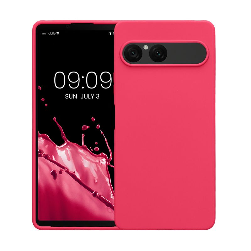 Laptop, Telefoane si Tablete - Telefoane mobile si accesorii - Accesorii Telefoane - Huse telefoane - Husa Kwmobile pentru Sony Xperia 10 VII, incarcare wireless, silicon, roz neon - Infinity.ro