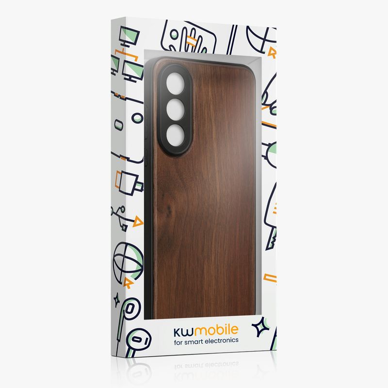 Laptop, Telefoane si Tablete - Telefoane mobile si accesorii - Accesorii Telefoane - Huse telefoane - Husa tip bumper Kwmobile pentru OnePlus Nord 5, anti-alunecare, protectie la socuri, lemn, TPU, maro - Infinity.ro