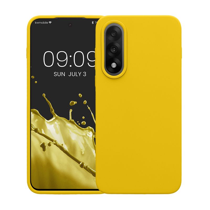 Laptop, Telefoane si Tablete - Telefoane mobile si accesorii - Accesorii Telefoane - Huse telefoane - Husa Kwmobile pentru OnePlus Nord 5, incarcare wireless, silicon, galben - Infinity.ro