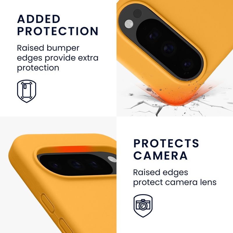 Laptop, Telefoane si Tablete - Telefoane mobile si accesorii - Accesorii Telefoane - Huse telefoane - Husa Kwmobile pentru Google Pixel 10/Pixel 10 Pro, incarcare wireless, silicon, portocaliu mango - Infinity.ro