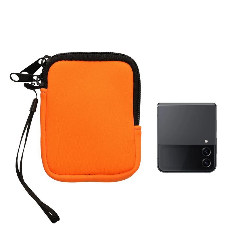 Laptop, Telefoane si Tablete - Telefoane mobile si accesorii - Accesorii Telefoane - Huse telefoane - Husa tip holster Kwmobile, inchidere cu fermoar, neopren, portocaliu - Infinity.ro