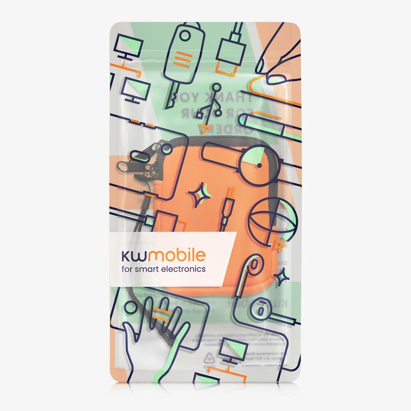 Laptop, Telefoane si Tablete - Telefoane mobile si accesorii - Accesorii Telefoane - Huse telefoane - Husa tip holster Kwmobile, inchidere cu fermoar, neopren, portocaliu - Infinity.ro
