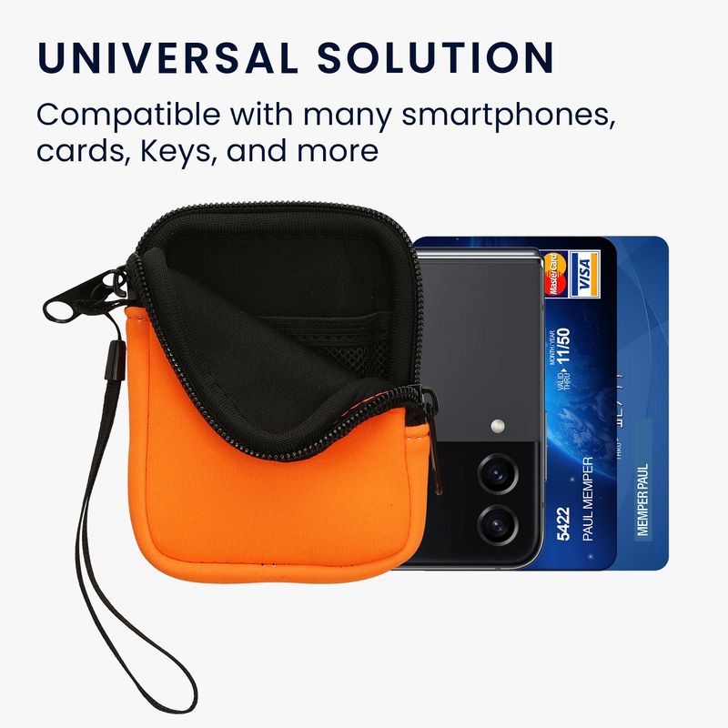 Laptop, Telefoane si Tablete - Telefoane mobile si accesorii - Accesorii Telefoane - Huse telefoane - Husa tip holster Kwmobile, inchidere cu fermoar, neopren, portocaliu - Infinity.ro