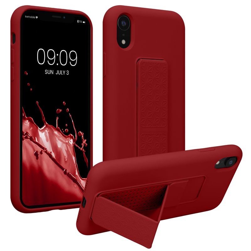 Laptop, Telefoane si Tablete - Telefoane mobile si accesorii - Accesorii Telefoane - Huse telefoane - Husa Kwmobile pentru iPhone XR, functie stand, silicon, rosu - Infinity.ro