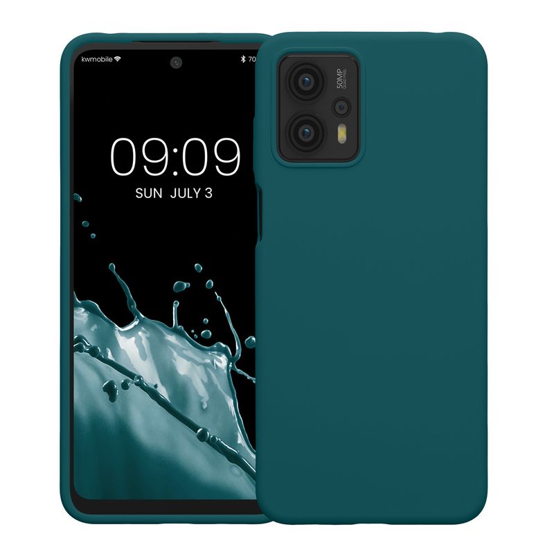 Laptop, Telefoane si Tablete - Telefoane mobile si accesorii - Accesorii Telefoane - Huse telefoane - Husa Kwmobile pentru Motorola Moto G23/Moto G13, incarcare wireless, silicon, albastru - Infinity.ro