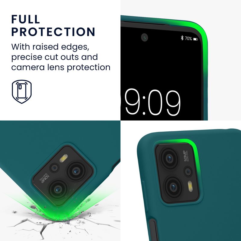 Laptop, Telefoane si Tablete - Telefoane mobile si accesorii - Accesorii Telefoane - Huse telefoane - Husa Kwmobile pentru Motorola Moto G23/Moto G13, incarcare wireless, silicon, albastru - Infinity.ro
