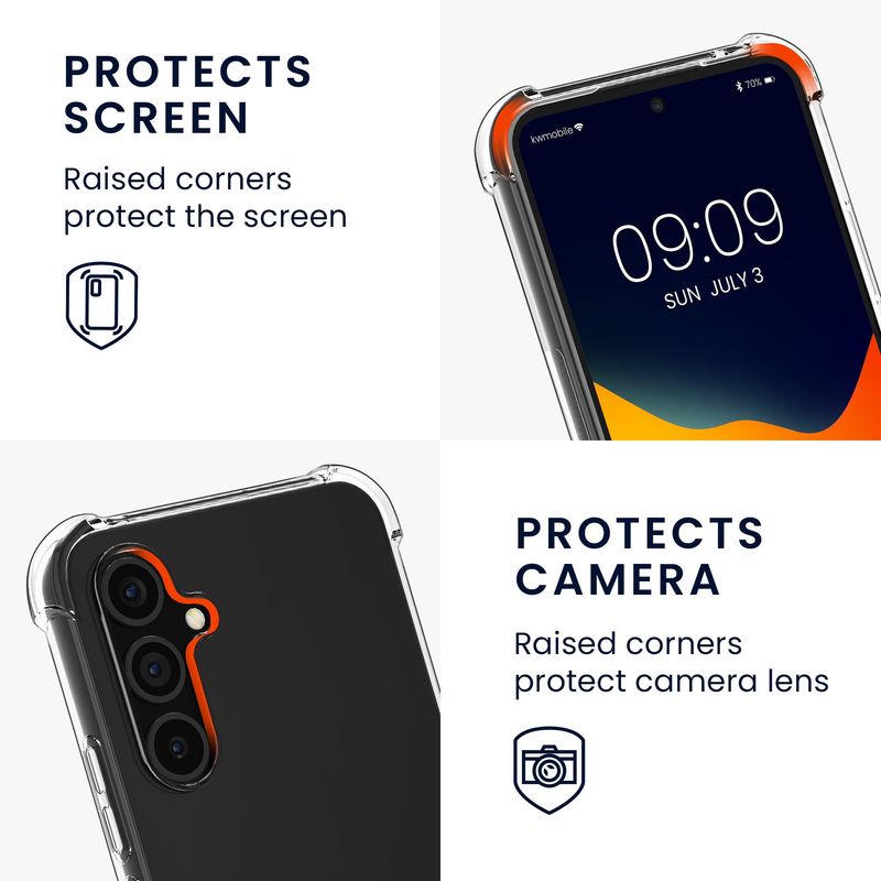 Laptop, Telefoane si Tablete - Telefoane mobile si accesorii - Accesorii Telefoane - Huse telefoane - Husa Kwmobile pentru Samsung Galaxy A54 5G, protectie la socuri, TPU, transparent, negru - Infinity.ro