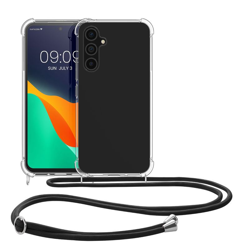 Laptop, Telefoane si Tablete - Telefoane mobile si accesorii - Accesorii Telefoane - Huse telefoane - Husa Kwmobile pentru Samsung Galaxy A54 5G, protectie la socuri, TPU, transparent, negru - Infinity.ro