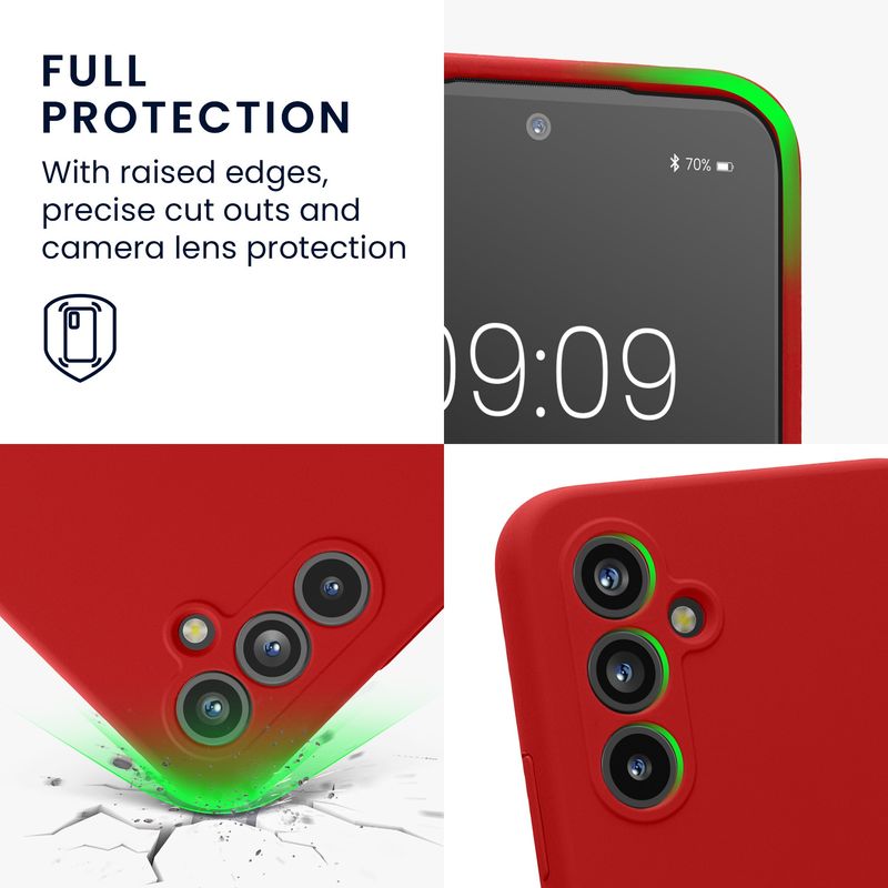 Laptop, Telefoane si Tablete - Telefoane mobile si accesorii - Accesorii Telefoane - Huse telefoane - Husa Kwmobile pentru Samsung Galaxy A54 5G, anti-alunecare, anti-amprenta, silicon, rosu - Infinity.ro
