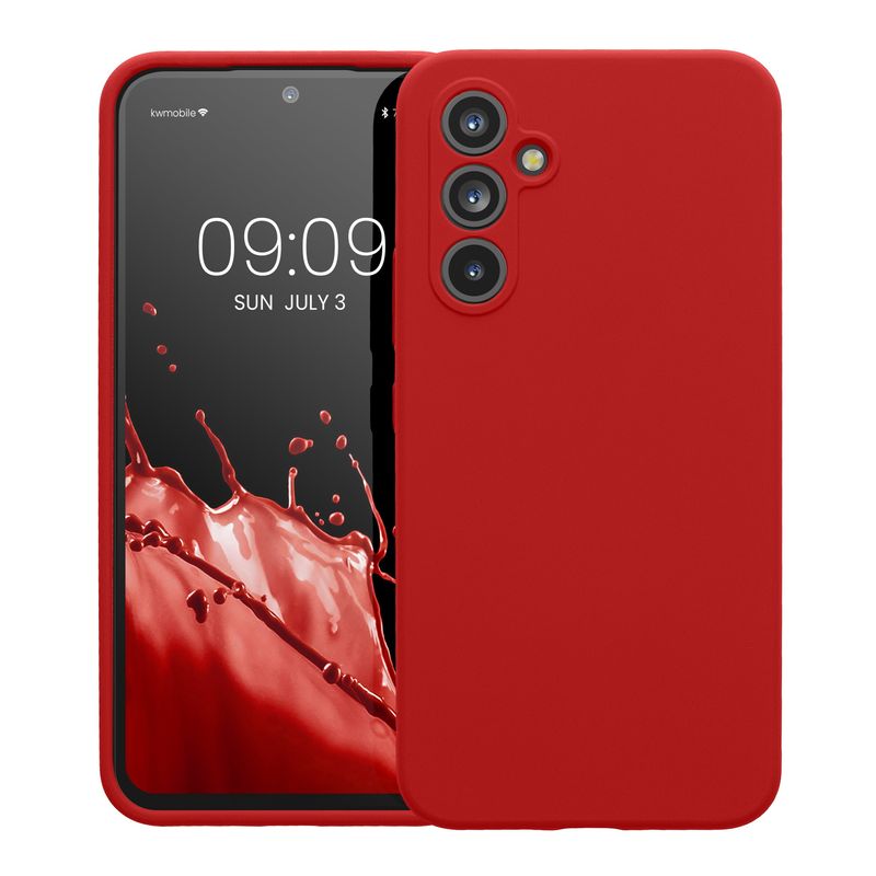 Laptop, Telefoane si Tablete - Telefoane mobile si accesorii - Accesorii Telefoane - Huse telefoane - Husa Kwmobile pentru Samsung Galaxy A54 5G, anti-alunecare, anti-amprenta, silicon, rosu - Infinity.ro