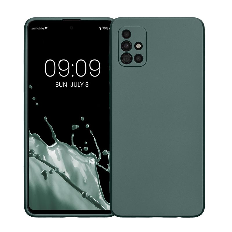 Laptop, Telefoane si Tablete - Telefoane mobile si accesorii - Accesorii Telefoane - Huse telefoane - Husa Kwmobile pentru Samsung Galaxy A51, anti-alunecare, silicon, turcoaz metalizat - Infinity.ro