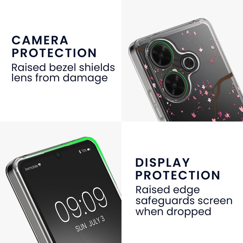 Laptop, Telefoane si Tablete - Telefoane mobile si accesorii - Accesorii Telefoane - Huse telefoane - Husa Kwmobile pentru Xiaomi Redmi 13, protectie la zgarieturi, TPU, sticla temperata, multicolor - Infinity.ro