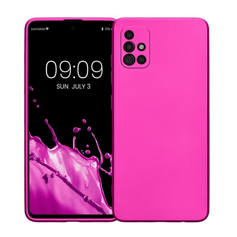 Laptop, Telefoane si Tablete - Telefoane mobile si accesorii - Accesorii Telefoane - Huse telefoane - Husa Kwmobile pentru Samsung Galaxy A51, anti-alunecare, silicon, roz metalizat - Infinity.ro