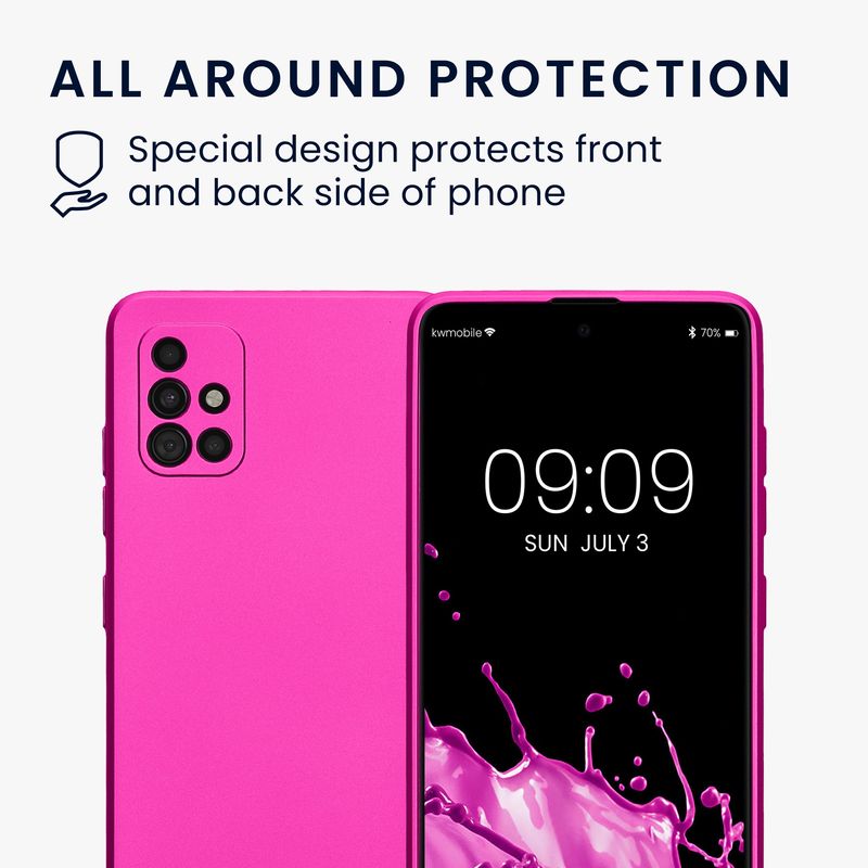 Laptop, Telefoane si Tablete - Telefoane mobile si accesorii - Accesorii Telefoane - Huse telefoane - Husa Kwmobile pentru Samsung Galaxy A51, anti-alunecare, silicon, roz metalizat - Infinity.ro