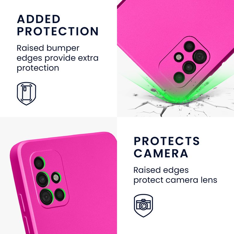 Laptop, Telefoane si Tablete - Telefoane mobile si accesorii - Accesorii Telefoane - Huse telefoane - Husa Kwmobile pentru Samsung Galaxy A51, anti-alunecare, silicon, roz metalizat - Infinity.ro