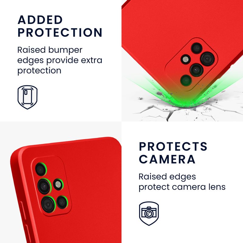 Laptop, Telefoane si Tablete - Telefoane mobile si accesorii - Accesorii Telefoane - Huse telefoane - Husa Kwmobile pentru Samsung Galaxy A51, anti-alunecare, silicon, rosu - Infinity.ro