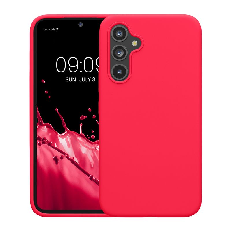 Laptop, Telefoane si Tablete - Telefoane mobile si accesorii - Accesorii Telefoane - Huse telefoane - Husa Kwmobile pentru Samsung Galaxy A54 5G, incarcare wireless, silicon, roz neon - Infinity.ro