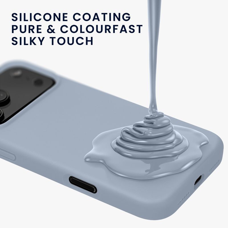 Laptop, Telefoane si Tablete - Telefoane mobile si accesorii - Accesorii Telefoane - Huse telefoane - Husa Kwmobile pentru iPhone 17 Pro, anti-alunecare, silicon, albastru deschis - Infinity.ro