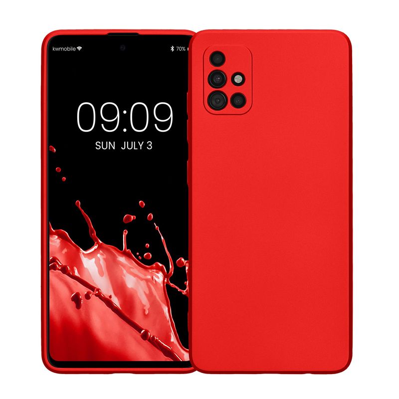 Laptop, Telefoane si Tablete - Telefoane mobile si accesorii - Accesorii Telefoane - Huse telefoane - Husa Kwmobile pentru Samsung Galaxy A51, anti-alunecare, silicon, rosu - Infinity.ro