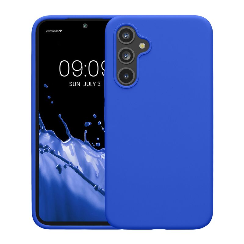 Laptop, Telefoane si Tablete - Telefoane mobile si accesorii - Accesorii Telefoane - Huse telefoane - Husa Kwmobile pentru Samsung Galaxy A54 5G, incarcare wireless, anti-alunecare, silicon, albastru - Infinity.ro