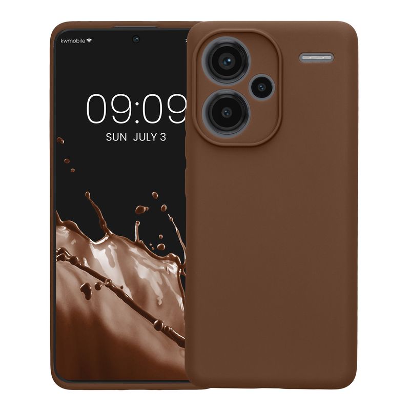 Laptop, Telefoane si Tablete - Telefoane mobile si accesorii - Accesorii Telefoane - Huse telefoane - Husa Kwmobile pentru Xiaomi Redmi Note 13 Pro+ 5G/Redmi Note 13 Pro Plus 5G, anti-alunecare, silicon, maro - Infinity.ro