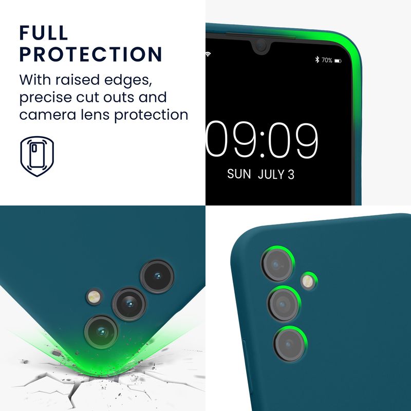 Laptop, Telefoane si Tablete - Telefoane mobile si accesorii - Accesorii Telefoane - Huse telefoane - Husa Kwmobile pentru Samsung Galaxy A34 5G, anti-alunecare, silicon, turcoaz - Infinity.ro
