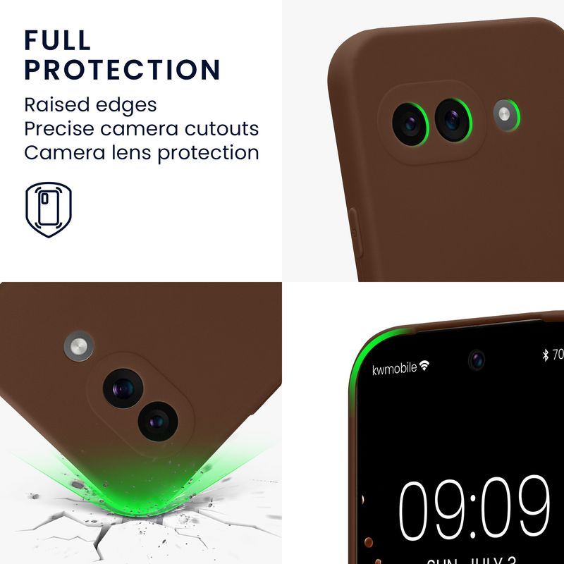 Laptop, Telefoane si Tablete - Telefoane mobile si accesorii - Accesorii Telefoane - Huse telefoane - Husa Kwmobile pentru Google Pixel 9a, anti-alunecare, protectie la zgarieturi, silicon, maro - Infinity.ro