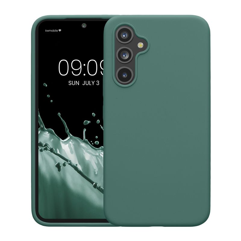 Laptop, Telefoane si Tablete - Telefoane mobile si accesorii - Accesorii Telefoane - Huse telefoane - Husa Kwmobile pentru Samsung Galaxy A54 5G, incarcare wireless, anti-alunecare, silicon, verde - Infinity.ro