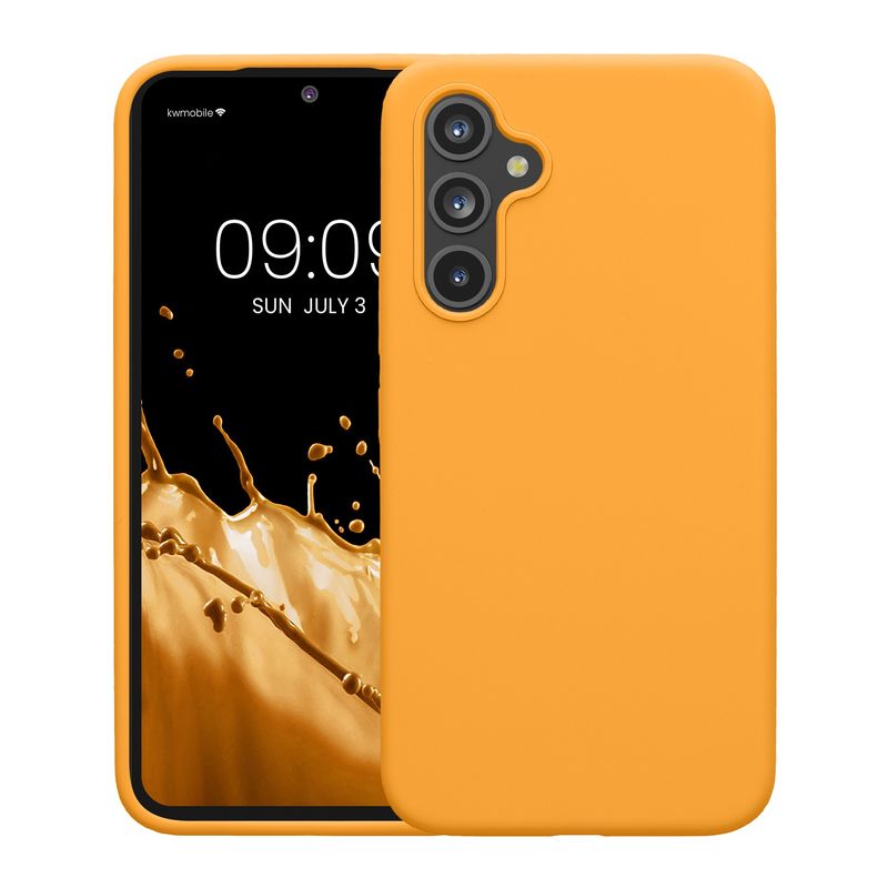 Laptop, Telefoane si Tablete - Telefoane mobile si accesorii - Accesorii Telefoane - Huse telefoane - Husa Kwmobile pentru Samsung Galaxy A54 5G, incarcare wireless, silicon, portocaliu - Infinity.ro